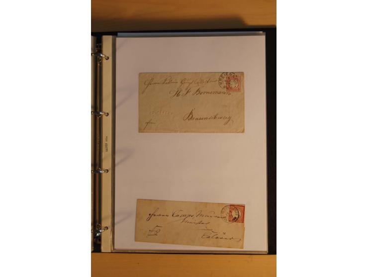 1872/74, Brustschilde, ungebrauchte und gestempelte Sammlung mit Briefen und Karten, dabei Einheiten, nachverwendete Stempel,
