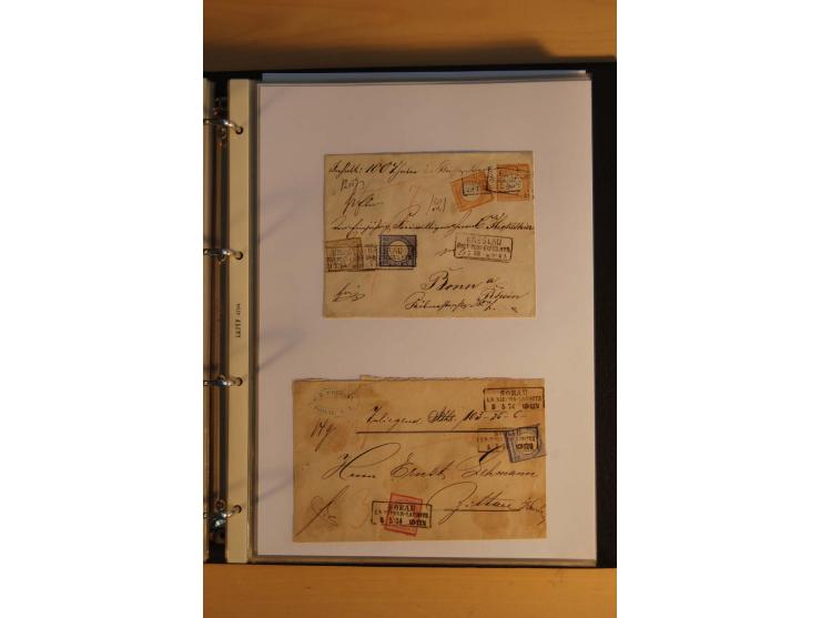 1872/74, Brustschilde, ungebrauchte und gestempelte Sammlung mit Briefen und Karten, dabei Einheiten, nachverwendete Stempel,