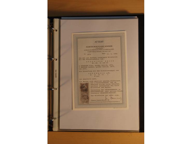 1872/74, Brustschilde, ungebrauchte und gestempelte Sammlung mit Briefen und Karten, dabei Einheiten, nachverwendete Stempel,