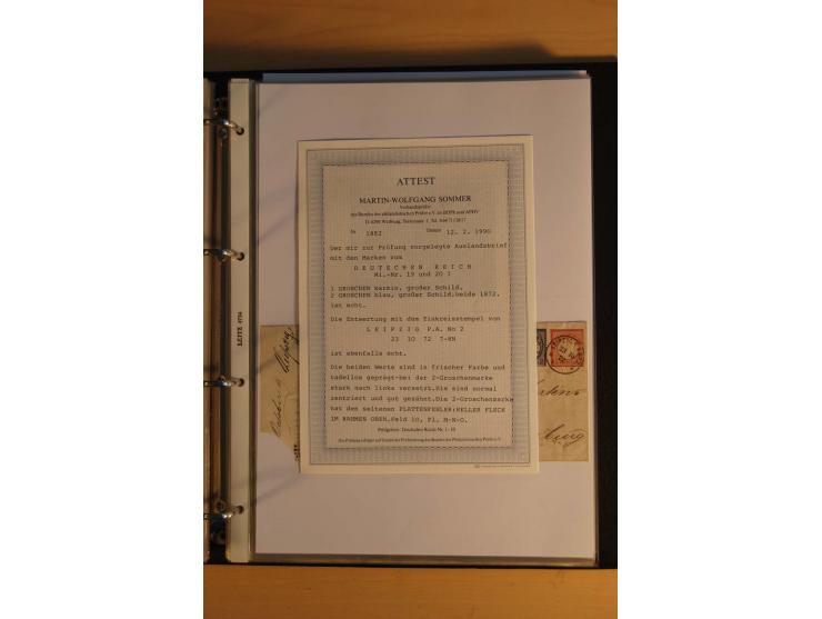 1872/74, Brustschilde, ungebrauchte und gestempelte Sammlung mit Briefen und Karten, dabei Einheiten, nachverwendete Stempel,