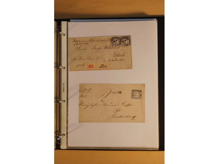 1872/74, Brustschilde, ungebrauchte und gestempelte Sammlung mit Briefen und Karten, dabei Einheiten, nachverwendete Stempel,