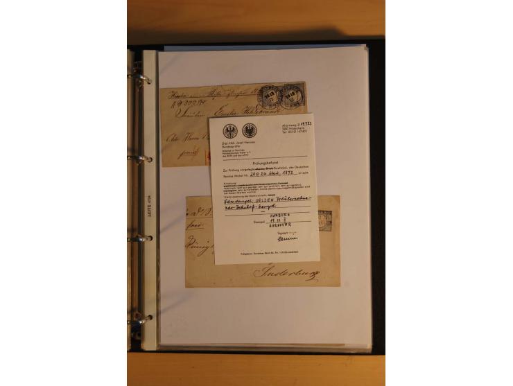 1872/74, Brustschilde, ungebrauchte und gestempelte Sammlung mit Briefen und Karten, dabei Einheiten, nachverwendete Stempel,