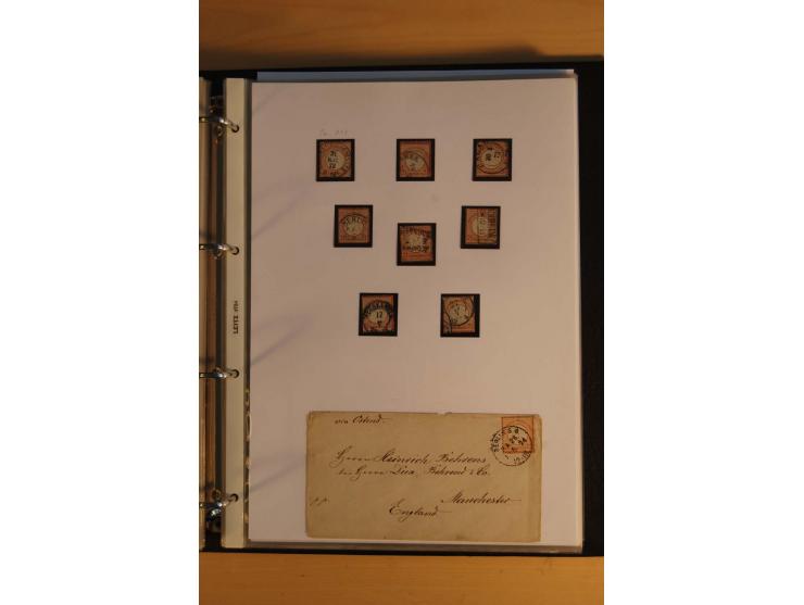 1872/74, Brustschilde, ungebrauchte und gestempelte Sammlung mit Briefen und Karten, dabei Einheiten, nachverwendete Stempel,