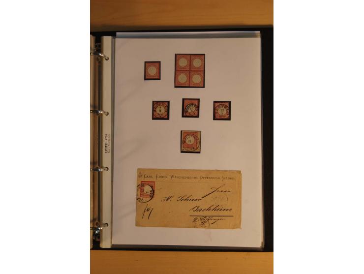 1872/74, Brustschilde, ungebrauchte und gestempelte Sammlung mit Briefen und Karten, dabei Einheiten, nachverwendete Stempel,