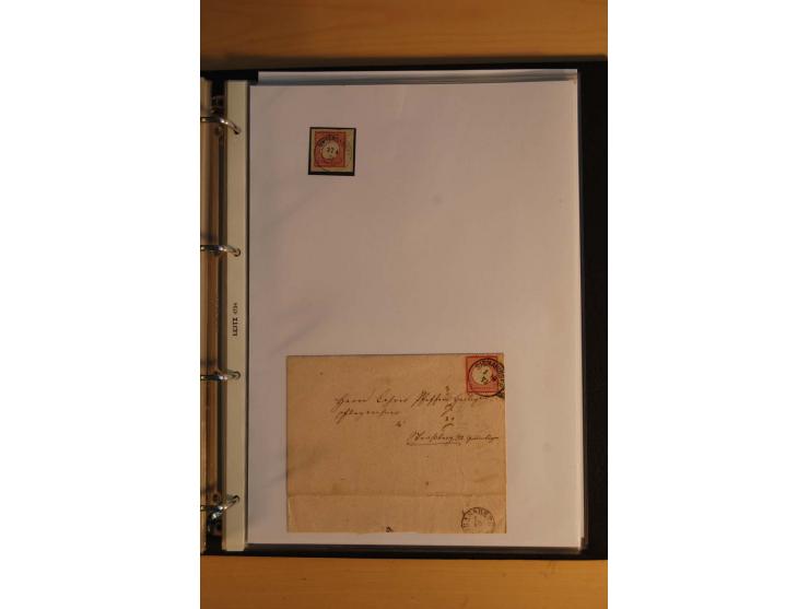 1872/74, Brustschilde, ungebrauchte und gestempelte Sammlung mit Briefen und Karten, dabei Einheiten, nachverwendete Stempel,