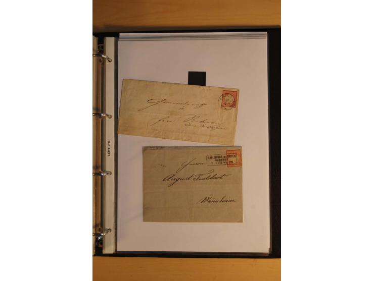 1872/74, Brustschilde, ungebrauchte und gestempelte Sammlung mit Briefen und Karten, dabei Einheiten, nachverwendete Stempel,