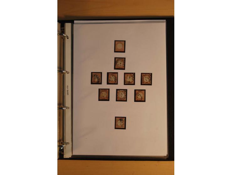 1872/74, Brustschilde, ungebrauchte und gestempelte Sammlung mit Briefen und Karten, dabei Einheiten, nachverwendete Stempel,