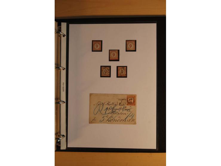 1872/74, Brustschilde, ungebrauchte und gestempelte Sammlung mit Briefen und Karten, dabei Einheiten, nachverwendete Stempel,