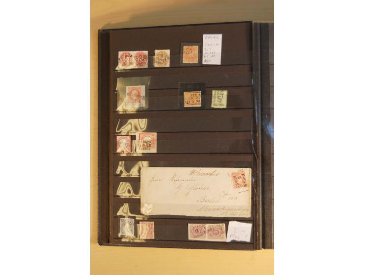 1872/74, Brustschilde, ungebrauchte und gestempelte Sammlung mit Briefen und Karten, dabei Einheiten, nachverwendete Stempel,