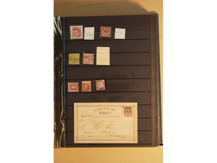 1872/74, Brustschilde, ungebrauchte und gestempelte Sammlung mit Briefen und Karten, dabei Einheiten, nachverwendete Stempel,