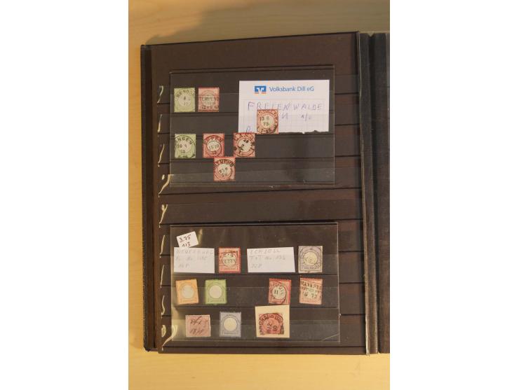 1872/74, Brustschilde, ungebrauchte und gestempelte Sammlung mit Briefen und Karten, dabei Einheiten, nachverwendete Stempel,