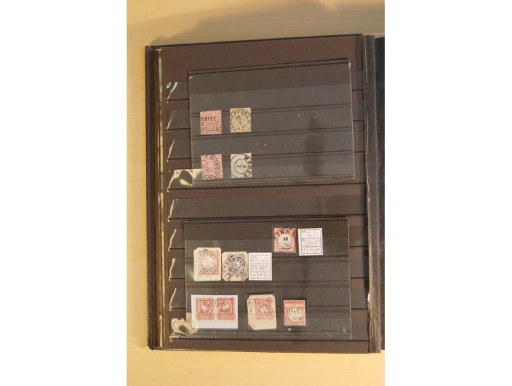 1872/74, Brustschilde, ungebrauchte und gestempelte Sammlung mit Briefen und Karten, dabei Einheiten, nachverwendete Stempel,
