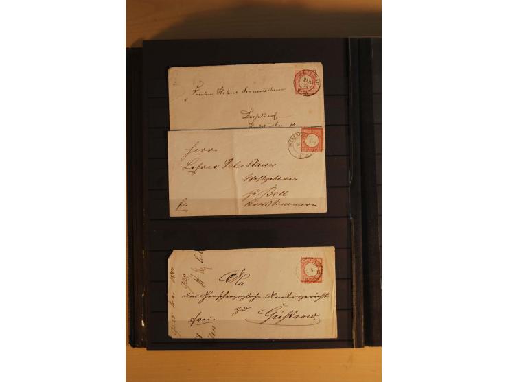 1872/74, Brustschilde, ungebrauchte und gestempelte Sammlung mit Briefen und Karten, dabei Einheiten, nachverwendete Stempel,