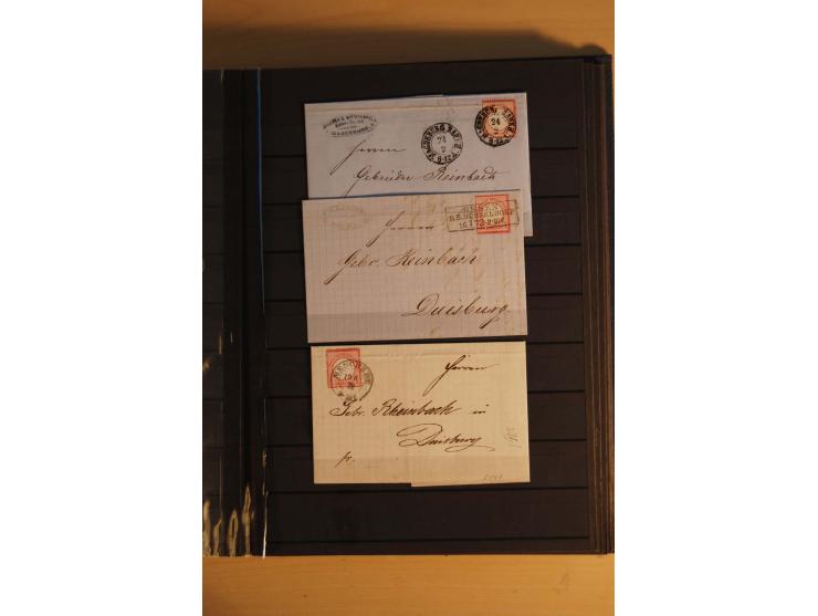 1872/74, Brustschilde, ungebrauchte und gestempelte Sammlung mit Briefen und Karten, dabei Einheiten, nachverwendete Stempel,