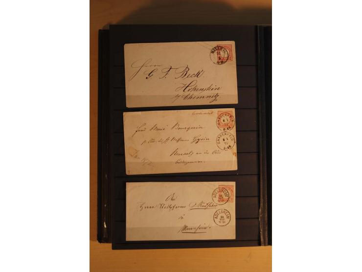 1872/74, Brustschilde, ungebrauchte und gestempelte Sammlung mit Briefen und Karten, dabei Einheiten, nachverwendete Stempel,
