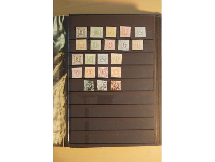 1872/74, Brustschilde, ungebrauchte und gestempelte Sammlung mit Briefen und Karten, dabei Einheiten, nachverwendete Stempel,