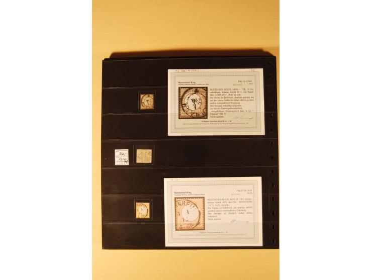 1872/74, Brustschilde-Spezial-Sammlung, überwiegend gestempelt mit ca. 130 Einzelmarken/Briefstücken und 35 Briefen/Karten, d
