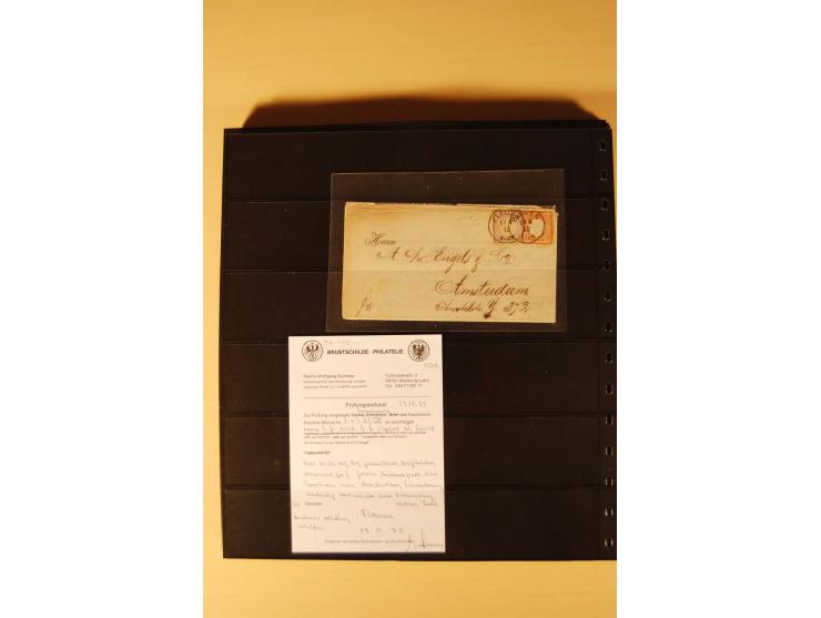 1872/74, Brustschilde-Spezial-Sammlung, überwiegend gestempelt mit ca. 130 Einzelmarken/Briefstücken und 35 Briefen/Karten, d