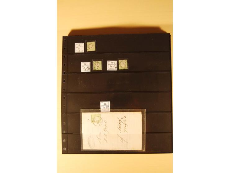 1872/74, Brustschilde-Spezial-Sammlung, überwiegend gestempelt mit ca. 130 Einzelmarken/Briefstücken und 35 Briefen/Karten, d