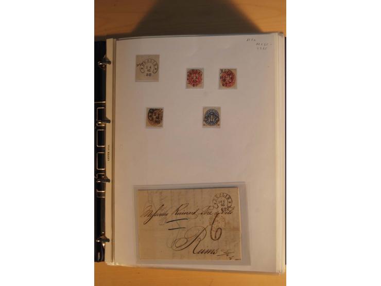 HUFEISENSTEMPEL: 1865/80 (ca.), sehr reichhaltige Sammlung auf losen Marken, Briefstücken und vielen Briefen, Karten, Ganzsac