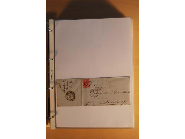 HUFEISENSTEMPEL: 1865/80 (ca.), sehr reichhaltige Sammlung auf losen Marken, Briefstücken und vielen Briefen, Karten, Ganzsac