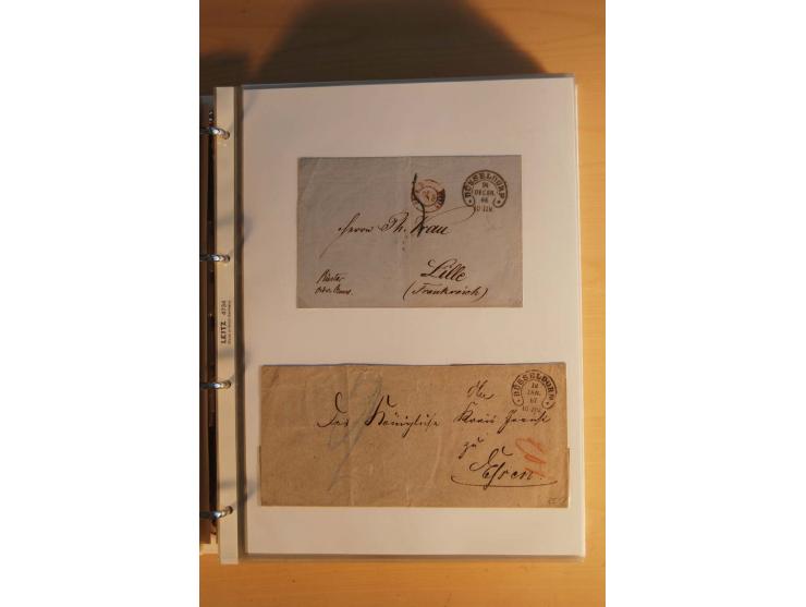 HUFEISENSTEMPEL: 1865/80 (ca.), sehr reichhaltige Sammlung auf losen Marken, Briefstücken und vielen Briefen, Karten, Ganzsac