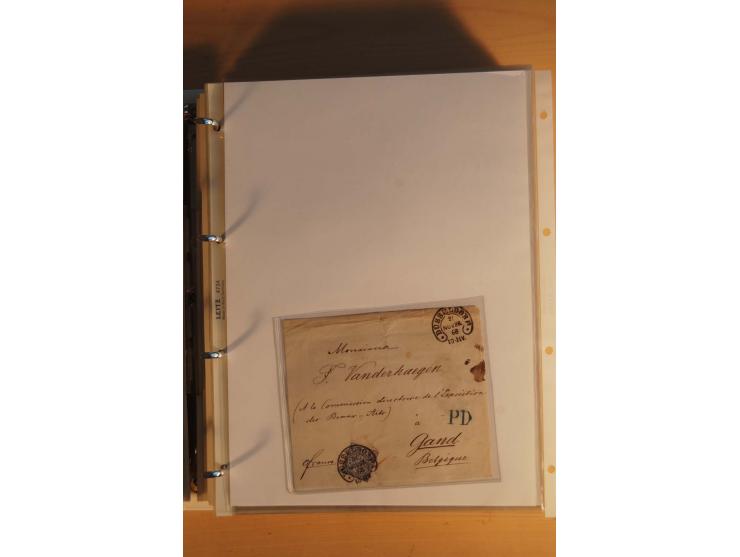 HUFEISENSTEMPEL: 1865/80 (ca.), sehr reichhaltige Sammlung auf losen Marken, Briefstücken und vielen Briefen, Karten, Ganzsac