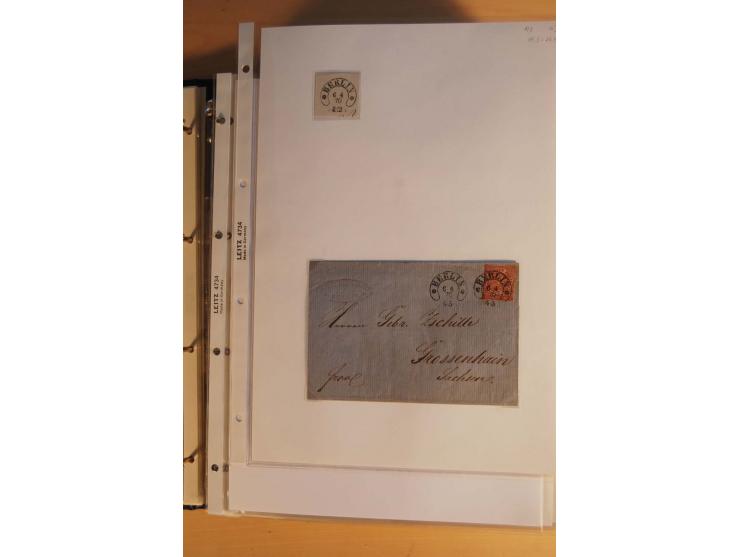 HUFEISENSTEMPEL: 1865/80 (ca.), sehr reichhaltige Sammlung auf losen Marken, Briefstücken und vielen Briefen, Karten, Ganzsac