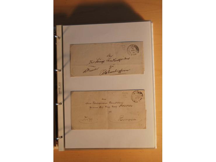 HUFEISENSTEMPEL: 1865/80 (ca.), sehr reichhaltige Sammlung auf losen Marken, Briefstücken und vielen Briefen, Karten, Ganzsac