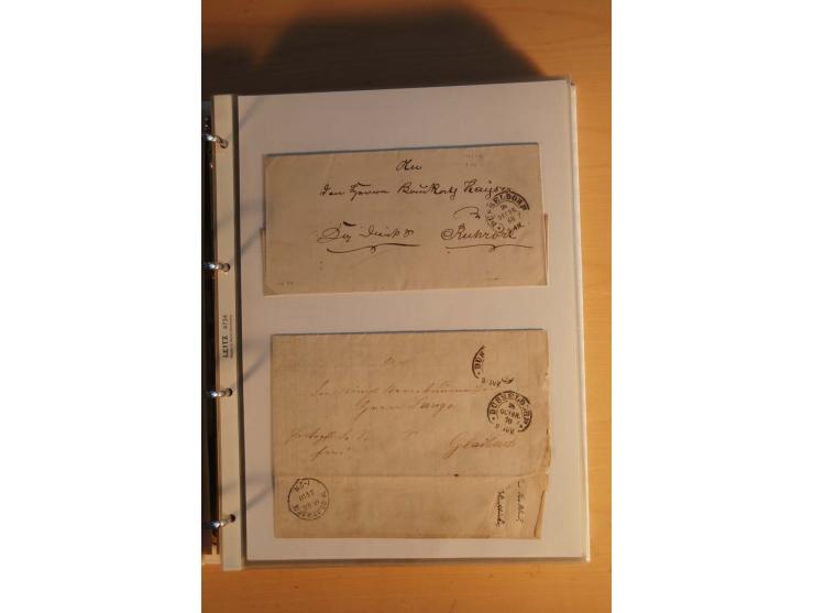 HUFEISENSTEMPEL: 1865/80 (ca.), sehr reichhaltige Sammlung auf losen Marken, Briefstücken und vielen Briefen, Karten, Ganzsac