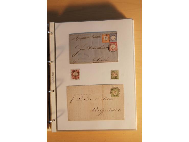 HUFEISENSTEMPEL: 1865/80 (ca.), sehr reichhaltige Sammlung auf losen Marken, Briefstücken und vielen Briefen, Karten, Ganzsac
