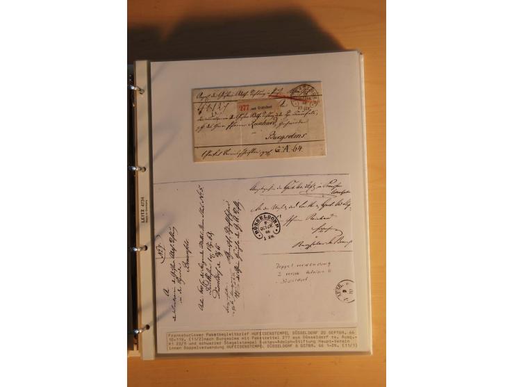 HUFEISENSTEMPEL: 1865/80 (ca.), sehr reichhaltige Sammlung auf losen Marken, Briefstücken und vielen Briefen, Karten, Ganzsac