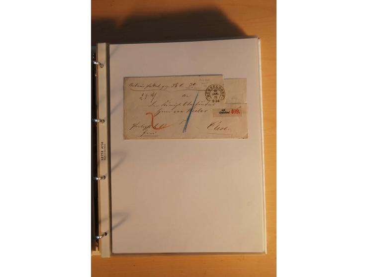 HUFEISENSTEMPEL: 1865/80 (ca.), sehr reichhaltige Sammlung auf losen Marken, Briefstücken und vielen Briefen, Karten, Ganzsac