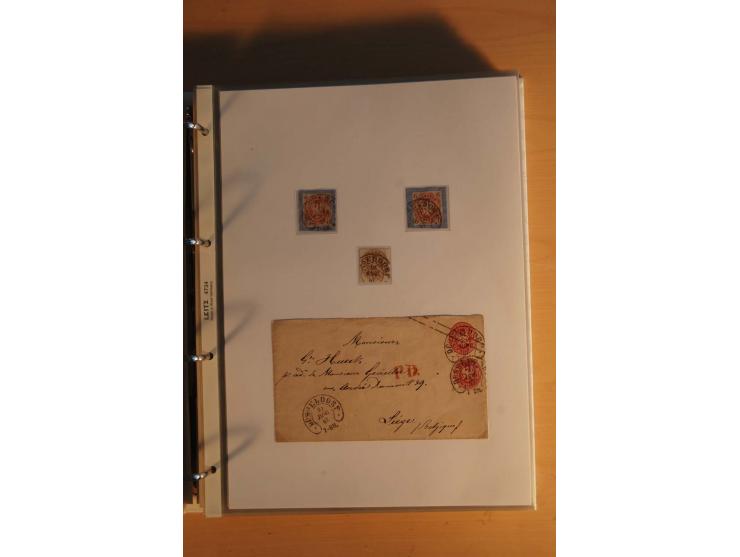 HUFEISENSTEMPEL: 1865/80 (ca.), sehr reichhaltige Sammlung auf losen Marken, Briefstücken und vielen Briefen, Karten, Ganzsac