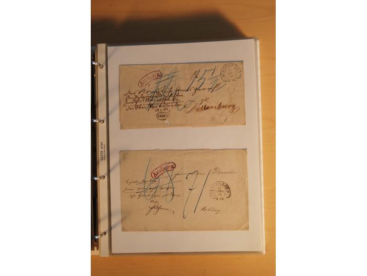 HUFEISENSTEMPEL: 1865/80 (ca.), sehr reichhaltige Sammlung auf losen Marken, Briefstücken und vielen Briefen, Karten, Ganzsac
