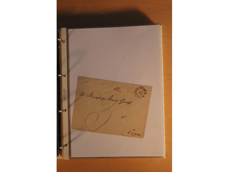 HUFEISENSTEMPEL: 1865/80 (ca.), sehr reichhaltige Sammlung auf losen Marken, Briefstücken und vielen Briefen, Karten, Ganzsac