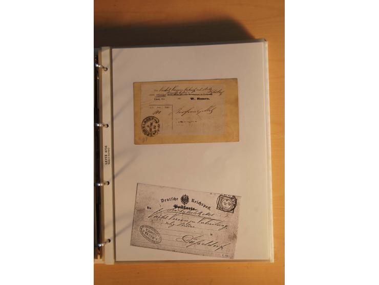 HUFEISENSTEMPEL: 1865/80 (ca.), sehr reichhaltige Sammlung auf losen Marken, Briefstücken und vielen Briefen, Karten, Ganzsac