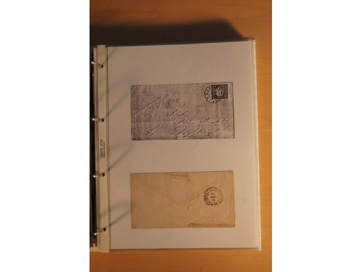 HUFEISENSTEMPEL: 1865/80 (ca.), sehr reichhaltige Sammlung auf losen Marken, Briefstücken und vielen Briefen, Karten, Ganzsac