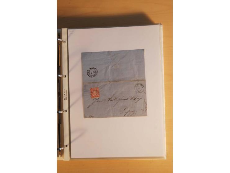 HUFEISENSTEMPEL: 1865/80 (ca.), sehr reichhaltige Sammlung auf losen Marken, Briefstücken und vielen Briefen, Karten, Ganzsac