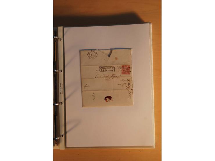 HUFEISENSTEMPEL: 1865/80 (ca.), sehr reichhaltige Sammlung auf losen Marken, Briefstücken und vielen Briefen, Karten, Ganzsac
