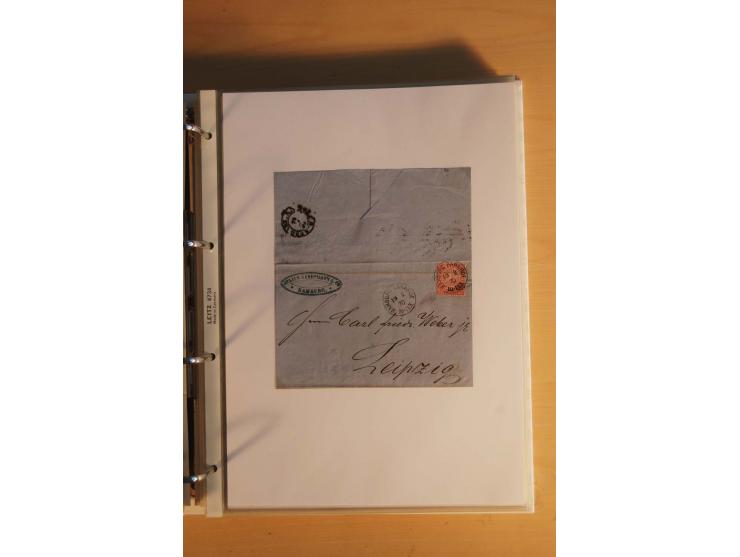 HUFEISENSTEMPEL: 1865/80 (ca.), sehr reichhaltige Sammlung auf losen Marken, Briefstücken und vielen Briefen, Karten, Ganzsac