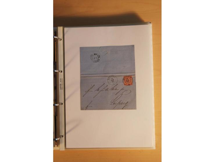 HUFEISENSTEMPEL: 1865/80 (ca.), sehr reichhaltige Sammlung auf losen Marken, Briefstücken und vielen Briefen, Karten, Ganzsac