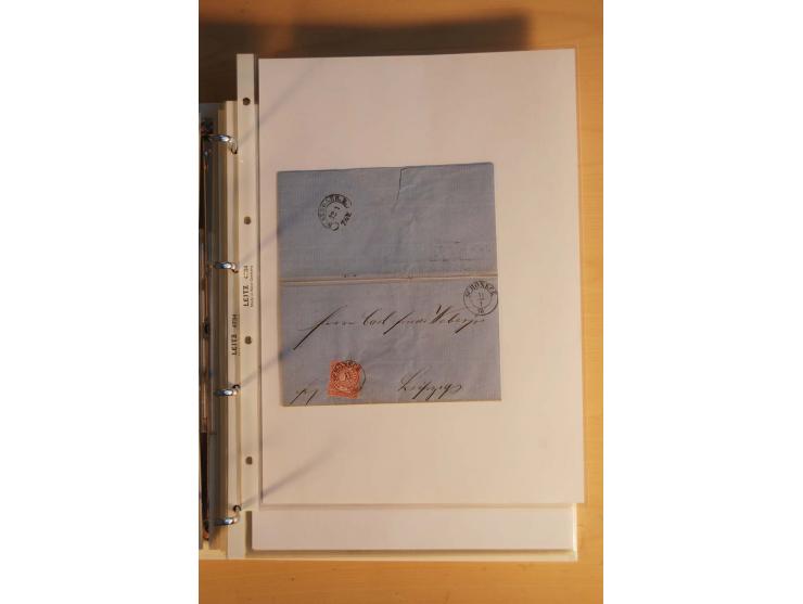 HUFEISENSTEMPEL: 1865/80 (ca.), sehr reichhaltige Sammlung auf losen Marken, Briefstücken und vielen Briefen, Karten, Ganzsac