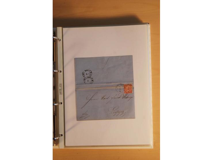 HUFEISENSTEMPEL: 1865/80 (ca.), sehr reichhaltige Sammlung auf losen Marken, Briefstücken und vielen Briefen, Karten, Ganzsac