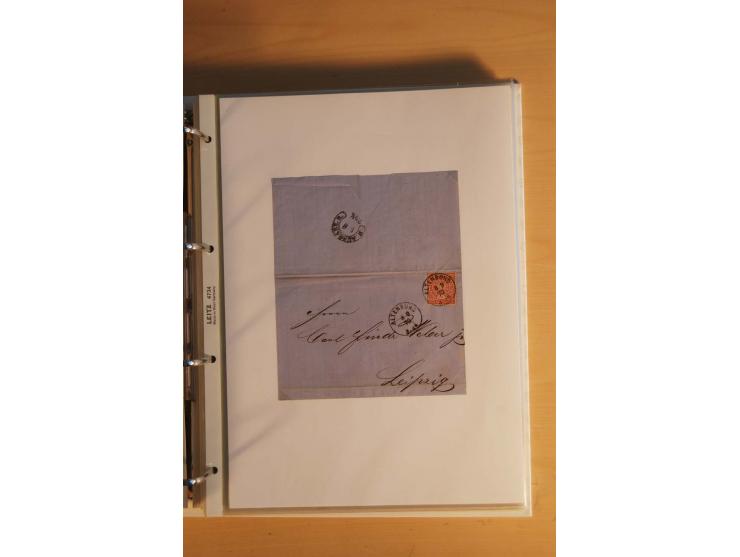 HUFEISENSTEMPEL: 1865/80 (ca.), sehr reichhaltige Sammlung auf losen Marken, Briefstücken und vielen Briefen, Karten, Ganzsac