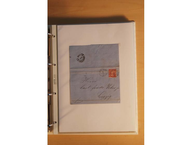 HUFEISENSTEMPEL: 1865/80 (ca.), sehr reichhaltige Sammlung auf losen Marken, Briefstücken und vielen Briefen, Karten, Ganzsac