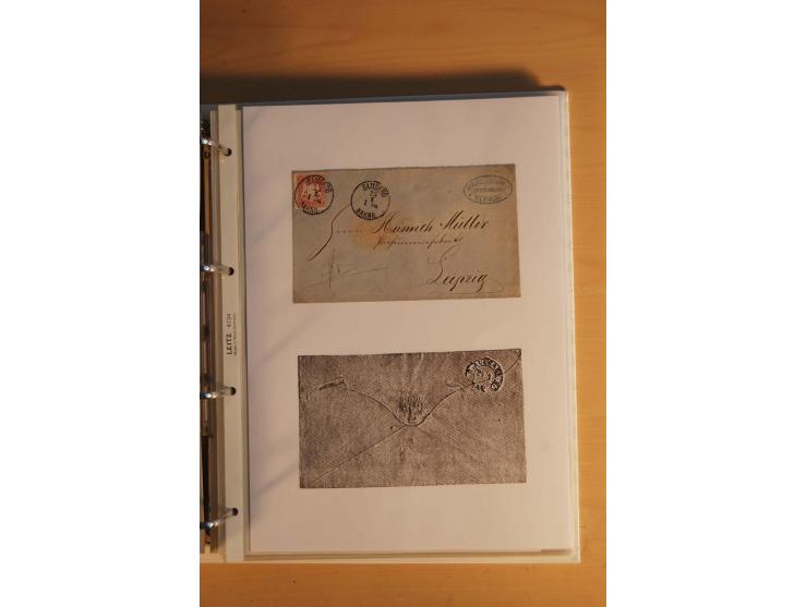 HUFEISENSTEMPEL: 1865/80 (ca.), sehr reichhaltige Sammlung auf losen Marken, Briefstücken und vielen Briefen, Karten, Ganzsac