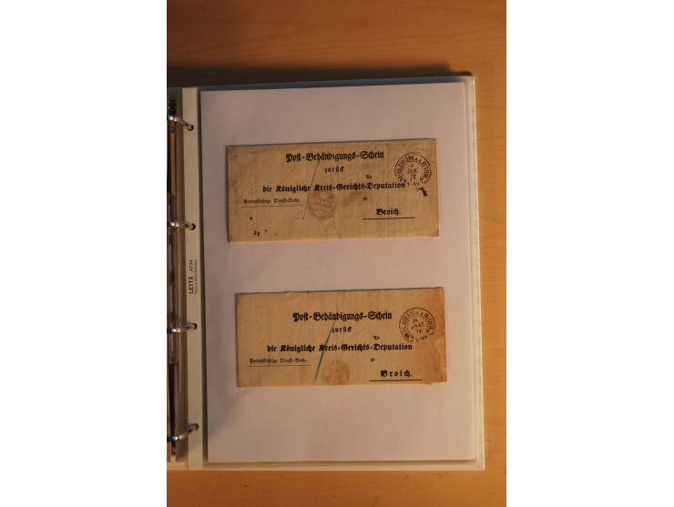 HUFEISENSTEMPEL: 1865/80 (ca.), sehr reichhaltige Sammlung auf losen Marken, Briefstücken und vielen Briefen, Karten, Ganzsac