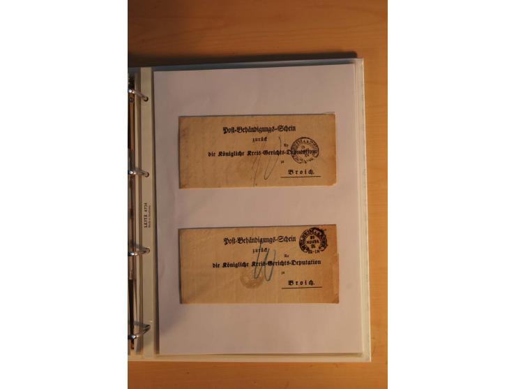 HUFEISENSTEMPEL: 1865/80 (ca.), sehr reichhaltige Sammlung auf losen Marken, Briefstücken und vielen Briefen, Karten, Ganzsac