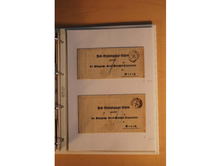 HUFEISENSTEMPEL: 1865/80 (ca.), sehr reichhaltige Sammlung auf losen Marken, Briefstücken und vielen Briefen, Karten, Ganzsac
